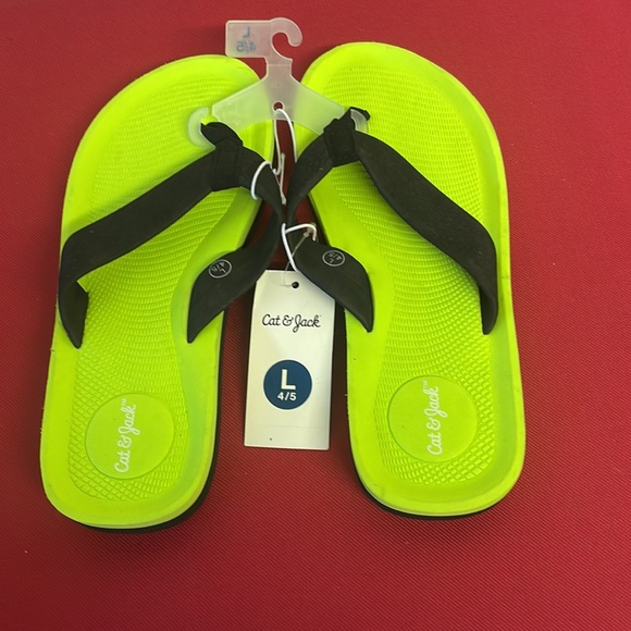 Cat & Jack Flip Flops size large 4/5 lot of 2 - Picture 3 of 4